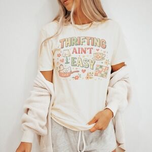 Thrifting Ain't Easy Graphic Tee Retro Vintage Home Decor Design